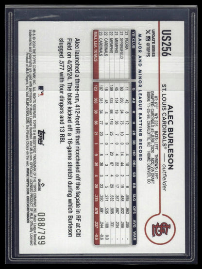 2024 Topps Update #US256 Alec Burleson Purple Holofoil #/799