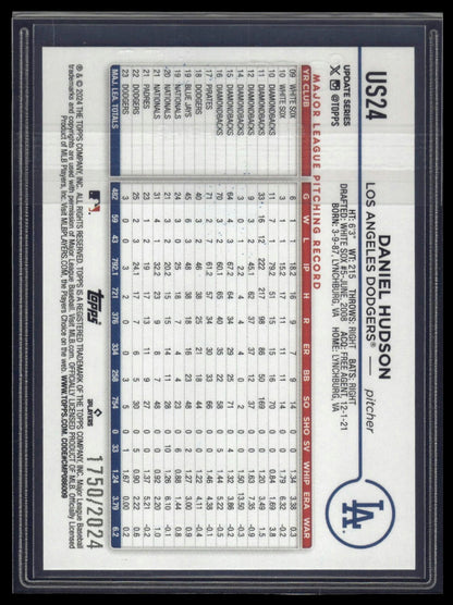 2024 Topps Update #US24 Daniel Hudson Gold #/2024
