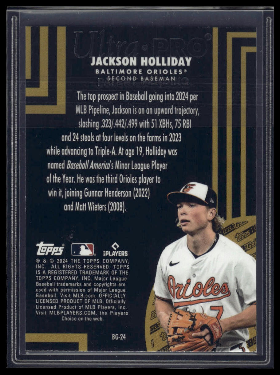 2024 Topps Update #BG-24 Jackson Holliday Topps Black Gold
