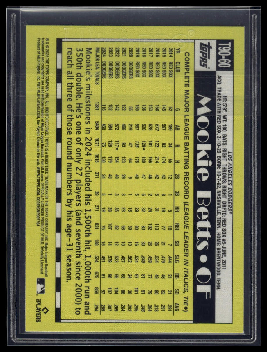 2025 Topps Mookie Betts 1990 Topps Baseball 35th Anniversary (Series One)