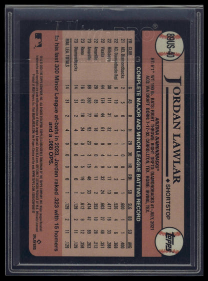 2024 Topps Update Jordan Lawlar 1989 Topps Baseball 35th Anniversary Blue