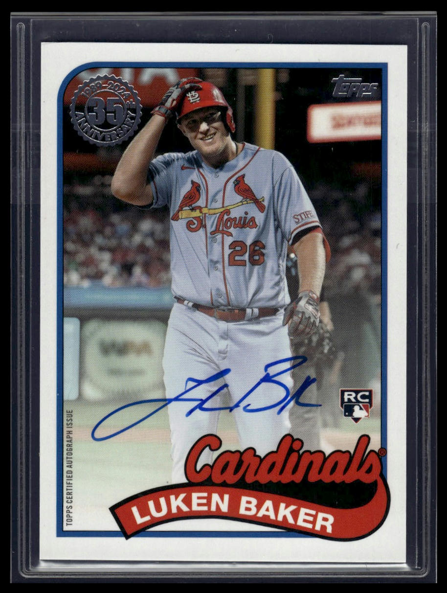 2024 Topps Update Luken Baker 1989 Topps Baseball 35th Anniversary Autographs